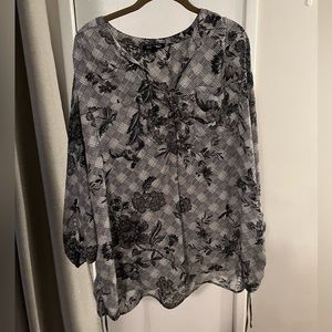 Roz & Ali black and white size 3X blouse